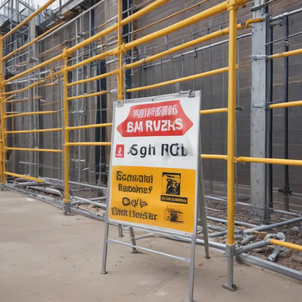 Scaffold Safety Signage and Barriers For Work Sites